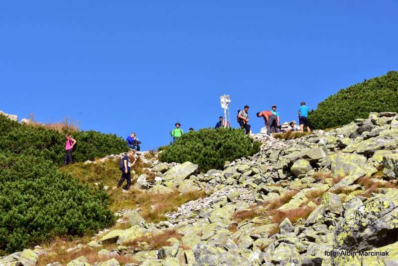 turysci na szlaku na przelecz Karb 4
